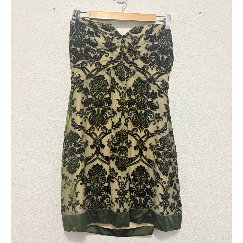 Hale Bob Velvet Mini Dress Halter Green Glam Going Out Whimsygoth